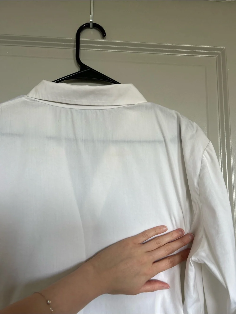 Lafayette 148 New York White V-Neck Collared Button-Front Blouse - Picture 11 of 15